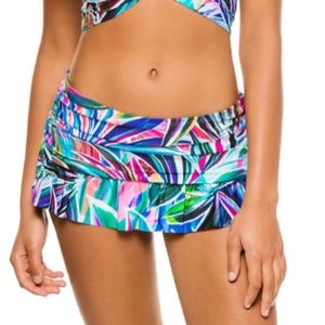La Blanca Palm Opulence Ruffle Skirted Bikini Bottom